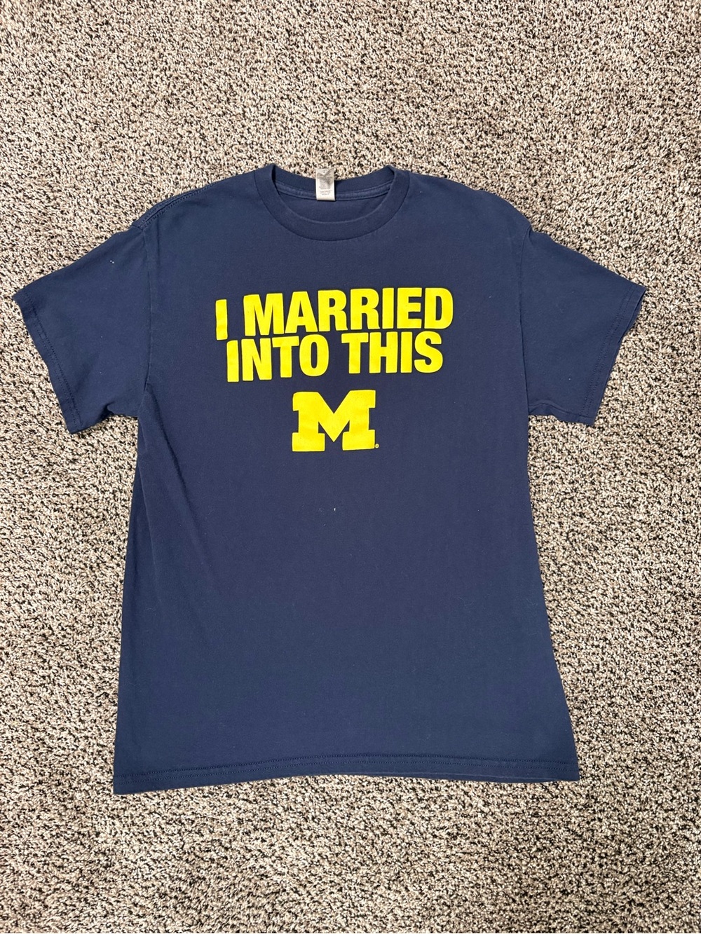 University of Michigan Graphic Navy T-Shirt - I Married Into This